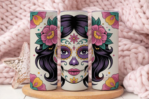 Sugar Skull Beauty 20oz Tumbler Wrap Sublimation DesignSVG 