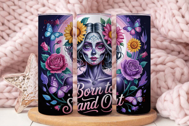 Sugar Skull Beauty 20oz Tumbler Wrap Sublimation DesignSVG 