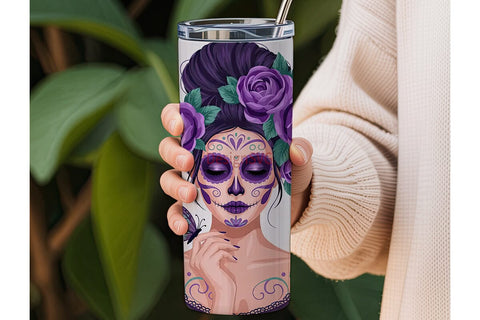 Sugar Skull Beauty 20oz Tumbler Wrap Sublimation DesignSVG 