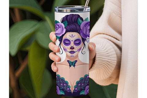 Sugar Skull Beauty 20oz Tumbler Wrap Sublimation DesignSVG 
