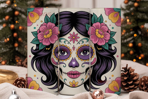 Sugar Skull Beauty 20oz Tumbler Wrap Sublimation DesignSVG 
