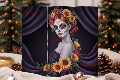 Sugar Skull Beauty 20oz Tumbler Wrap Sublimation DesignSVG 