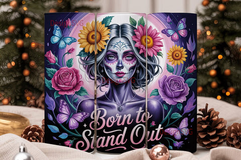 Sugar Skull Beauty 20oz Tumbler Wrap Sublimation DesignSVG 