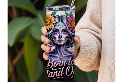 Sugar Skull Beauty 20oz Tumbler Wrap Sublimation DesignSVG 