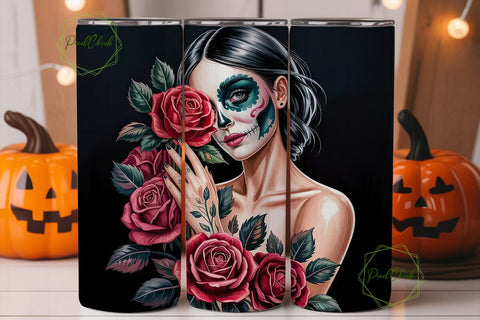 Sugar Skull Beauty 20oz Tumbler Wrap Sublimation PixelChick 