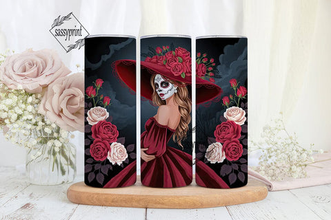 Sugar Skull Beauty 20oz Tumbler Wrap Sublimation sassyprint 