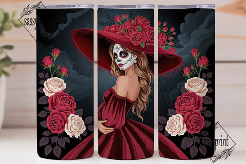 Sugar Skull Beauty 20oz Tumbler Wrap Sublimation sassyprint 