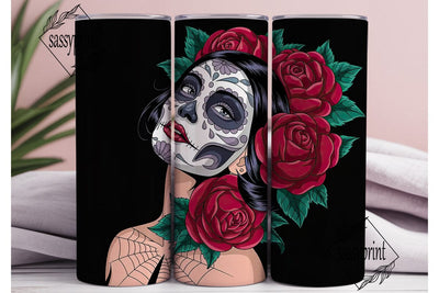 Sugar Skull Beauty 20oz Tumbler Wrap Sublimation sassyprint 