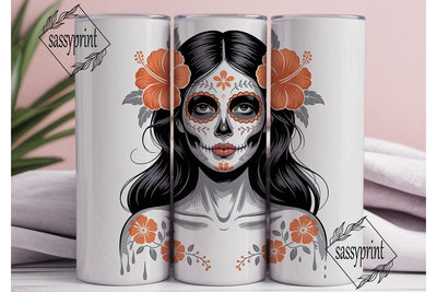 Sugar Skull Beauty 20oz Tumbler Wrap Sublimation sassyprint 