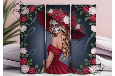 Sugar Skull Beauty 20oz Tumbler Wrap Sublimation sassyprint 