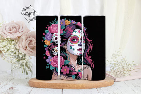 Sugar Skull Beauty 20oz Tumbler Wrap Sublimation sassyprint 