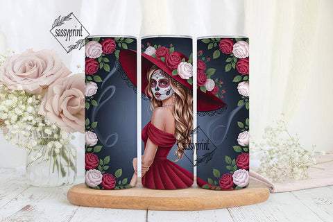 Sugar Skull Beauty 20oz Tumbler Wrap Sublimation sassyprint 