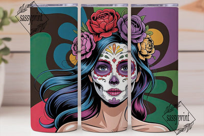 Sugar Skull Beauty 20oz Tumbler Wrap Sublimation sassyprint 
