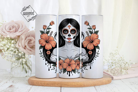 Sugar Skull Beauty 20oz Tumbler Wrap Sublimation sassyprint 