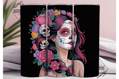 Sugar Skull Beauty 20oz Tumbler Wrap Sublimation sassyprint 
