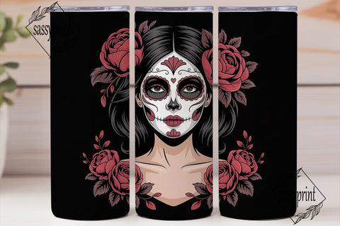 Sugar Skull Beauty 20oz Tumbler Wrap Sublimation sassyprint 