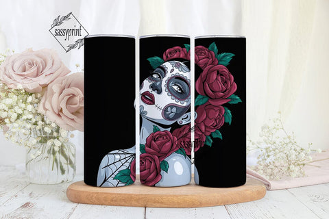 Sugar Skull Beauty 20oz Tumbler Wrap Sublimation sassyprint 