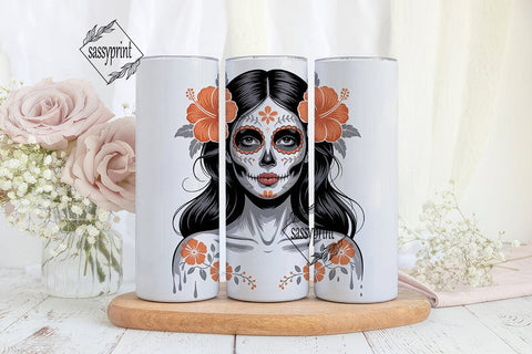Sugar Skull Beauty 20oz Tumbler Wrap Sublimation sassyprint 