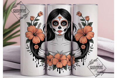 Sugar Skull Beauty 20oz Tumbler Wrap Sublimation sassyprint 