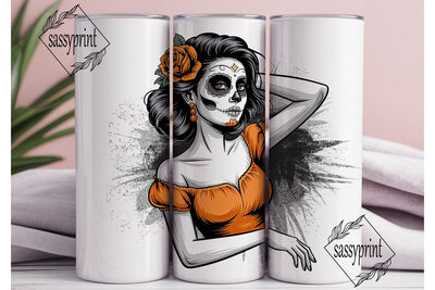 Sugar Skull Beauty 20oz Tumbler Wrap Sublimation sassyprint 