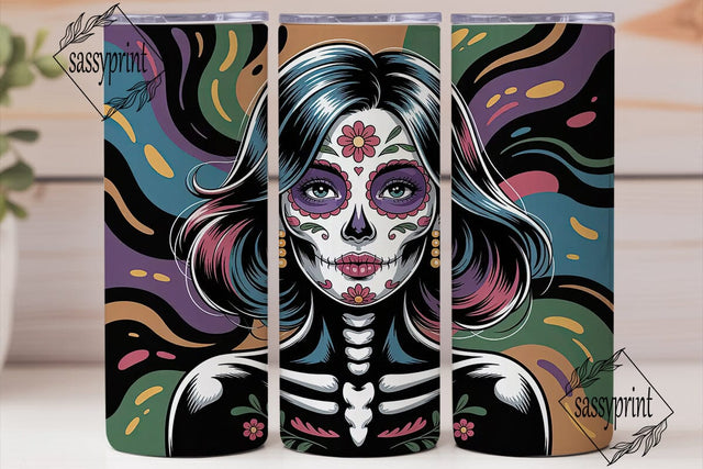 Sugar Skull Beauty 20oz Tumbler Wrap Sublimation sassyprint 