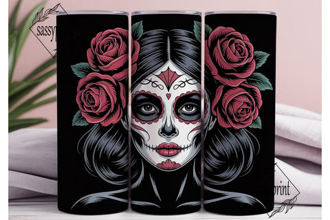 Sugar Skull Beauty 20oz Tumbler Wrap Sublimation sassyprint 