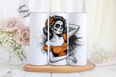 Sugar Skull Beauty 20oz Tumbler Wrap Sublimation sassyprint 