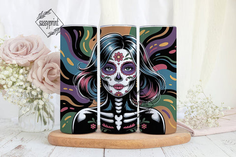 Sugar Skull Beauty 20oz Tumbler Wrap Sublimation sassyprint 