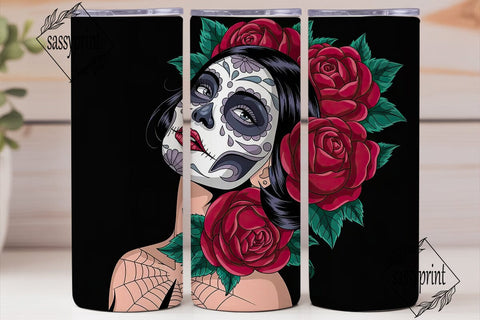 Sugar Skull Beauty 20oz Tumbler Wrap Sublimation sassyprint 