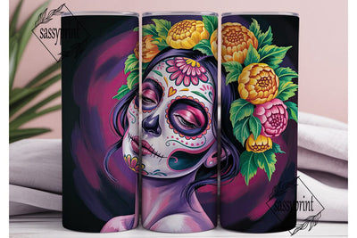 Sugar Skull Beauty 20oz Tumbler Wrap Sublimation sassyprint 
