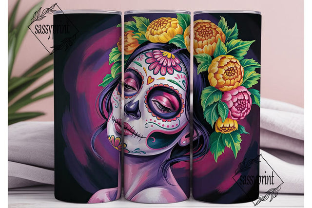 Sugar Skull Beauty 20oz Tumbler Wrap Sublimation sassyprint 