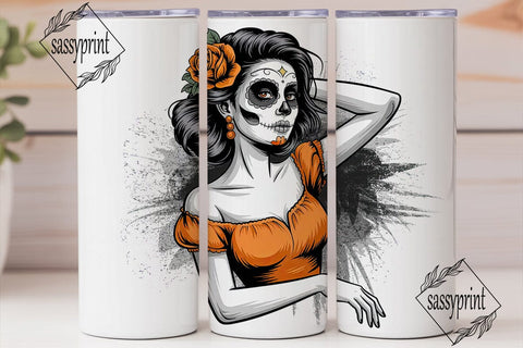 Sugar Skull Beauty 20oz Tumbler Wrap Sublimation sassyprint 
