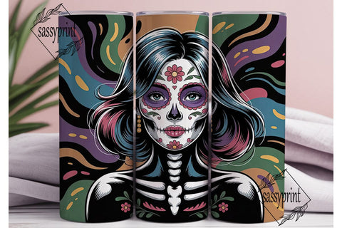 Sugar Skull Beauty 20oz Tumbler Wrap Sublimation sassyprint 