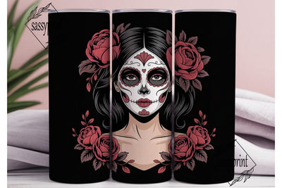 Sugar Skull Beauty 20oz Tumbler Wrap Sublimation sassyprint 