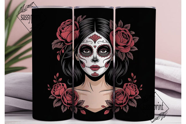 Sugar Skull Beauty 20oz Tumbler Wrap Sublimation sassyprint 