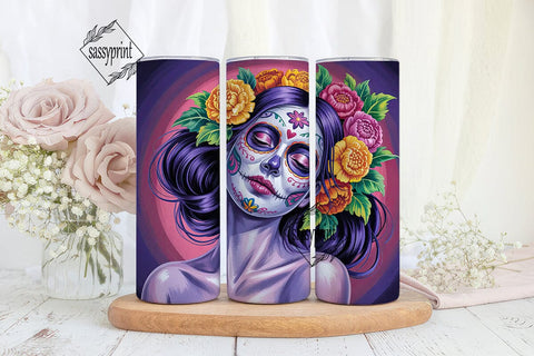 Sugar Skull Beauty 20oz Tumbler Wrap Sublimation sassyprint 
