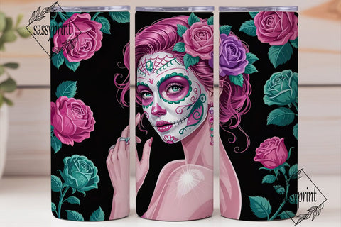 Sugar Skull Beauty 20oz Tumbler Wrap Sublimation sassyprint 