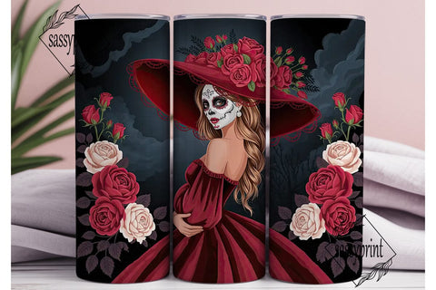 Sugar Skull Beauty 20oz Tumbler Wrap Sublimation sassyprint 