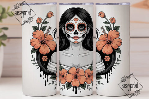 Sugar Skull Beauty 20oz Tumbler Wrap Sublimation sassyprint 