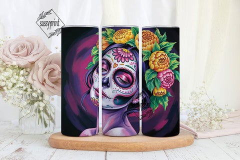 Sugar Skull Beauty 20oz Tumbler Wrap Sublimation sassyprint 