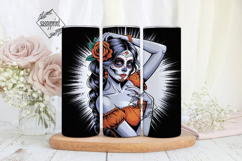 Sugar Skull Beauty 20oz Tumbler Wrap Sublimation sassyprint 