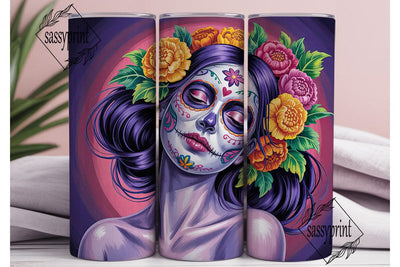 Sugar Skull Beauty 20oz Tumbler Wrap Sublimation sassyprint 