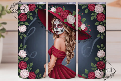 Sugar Skull Beauty 20oz Tumbler Wrap Sublimation sassyprint 