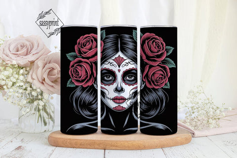 Sugar Skull Beauty 20oz Tumbler Wrap Sublimation sassyprint 