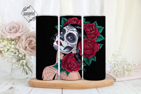 Sugar Skull Beauty 20oz Tumbler Wrap Sublimation sassyprint 