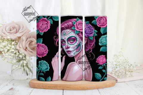 Sugar Skull Beauty 20oz Tumbler Wrap Sublimation sassyprint 