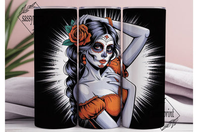 Sugar Skull Beauty 20oz Tumbler Wrap Sublimation sassyprint 