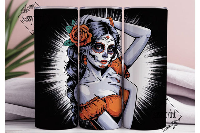 Sugar Skull Beauty 20oz Tumbler Wrap Sublimation sassyprint 