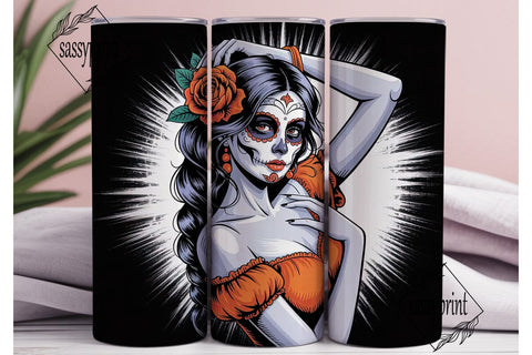 Sugar Skull Beauty 20oz Tumbler Wrap Sublimation sassyprint 