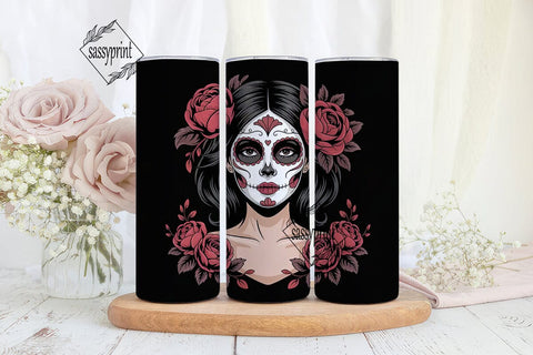 Sugar Skull Beauty 20oz Tumbler Wrap Sublimation sassyprint 